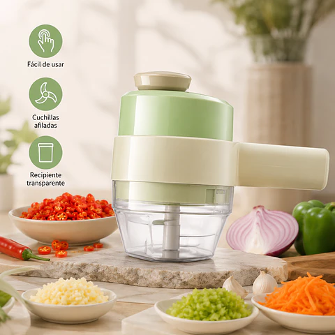 Mini Picadora Manual de Cocina Multifuncional – Cortador de Verduras, Ajo, Cebolla y Más