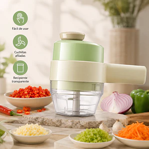 Mini Picadora Manual de Cocina Multifuncional – Cortador de Verduras, Ajo, Cebolla y Más