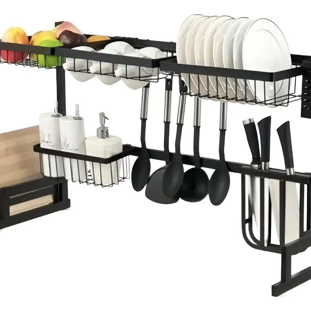 Rack Escurridor Secaplatos de 65cm  Retráctil Secador Ajustable Para Platos 2 Niveles 2