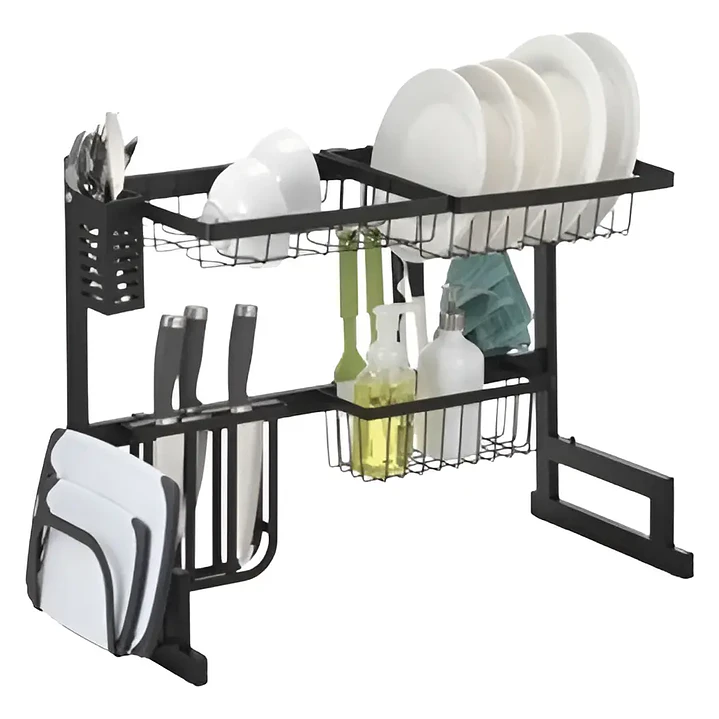 Rack Escurridor Secaplatos de 65cm  Retráctil Secador Ajustable Para Platos 2 Niveles 3