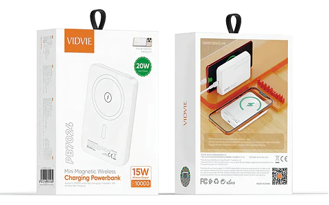 Cargador Inalámbrico Magnético Vidvie Pb7024 10000mah 20w