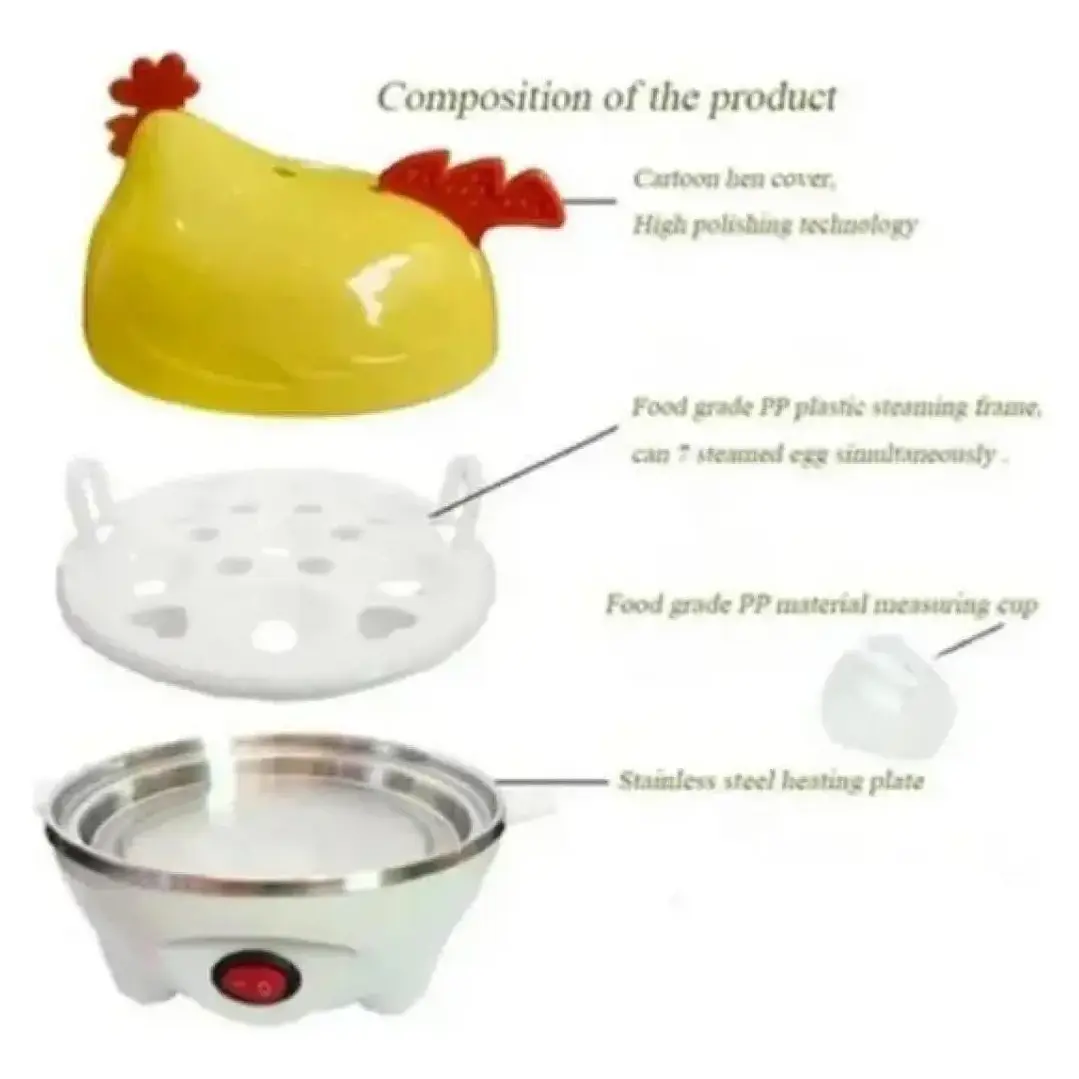 Gallina Electrica cocedora de Huevos al Vapor 1min apagado automático  3