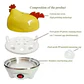 Gallina Electrica cocedora de Huevos al Vapor 1min apagado automático  - Miniatura 3