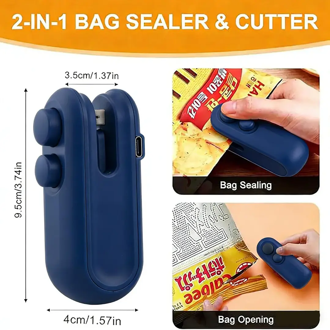 Sellador Térmico Para bolsas Snacks Portátil Recargable USB 3