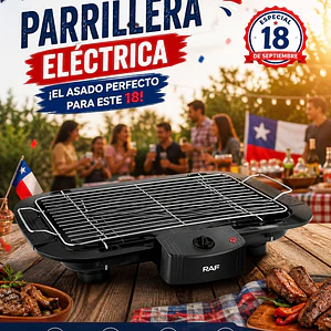 Parrillera Eléctrica RAF 2000W con Temperatura Ajustable