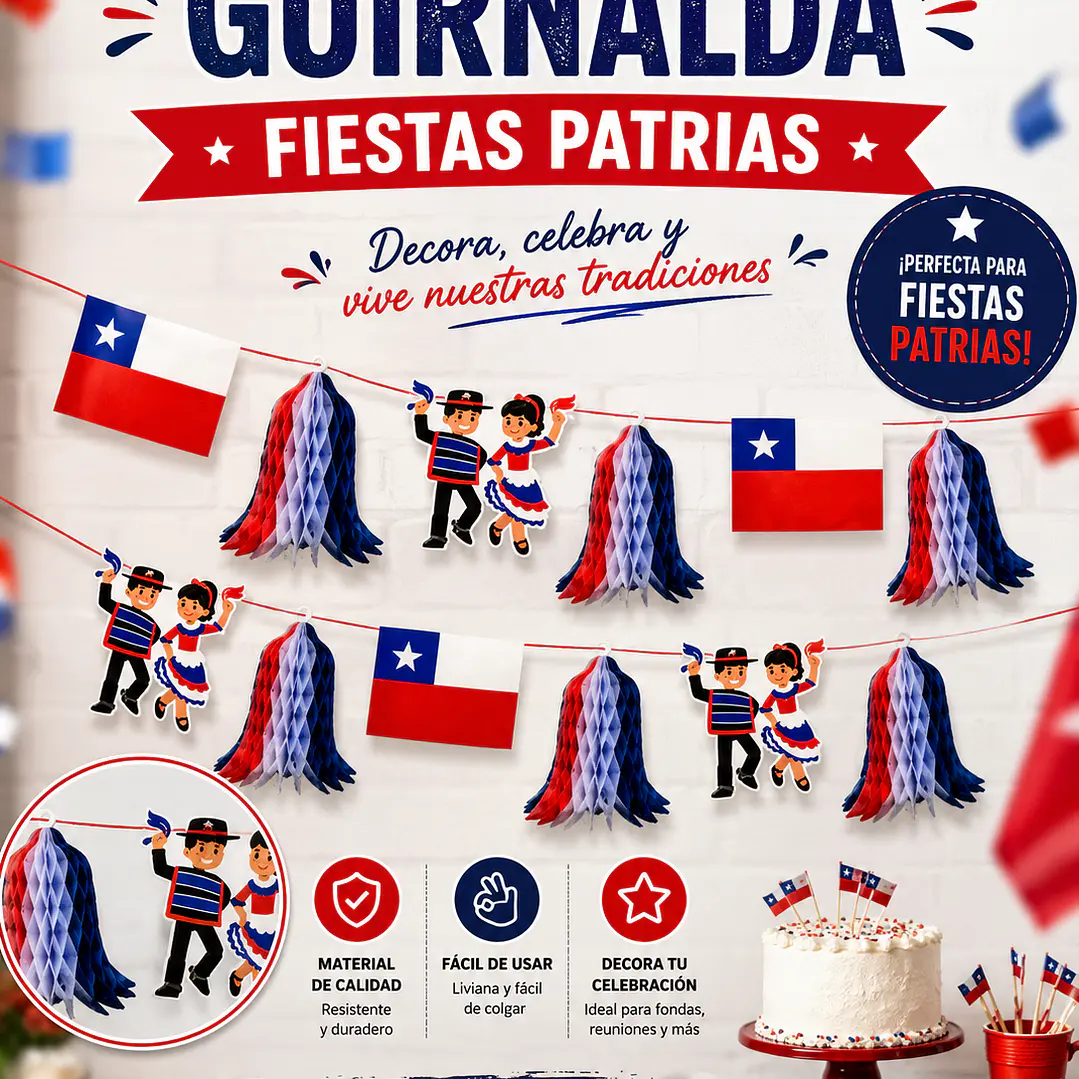 Guirnalda Decorativa Fiestas Patrias Chile  1