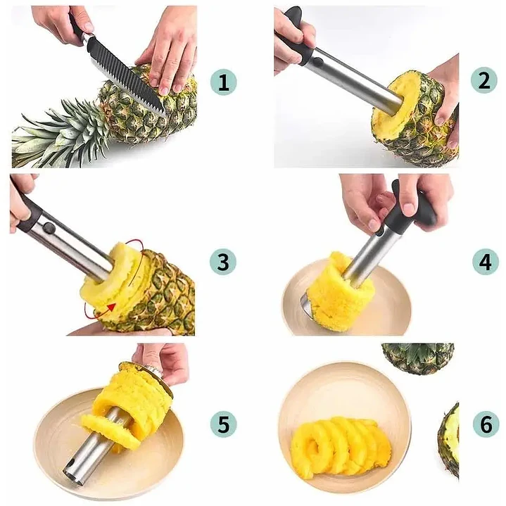 Cortador y Pelador de Piña en Acero Inoxidable 🍍 3