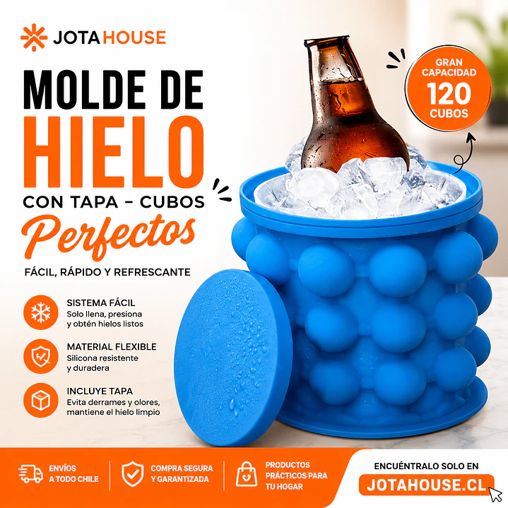 Molde de Hielo con Tapa – Cubos Perfectos en Segundos 🧊 1