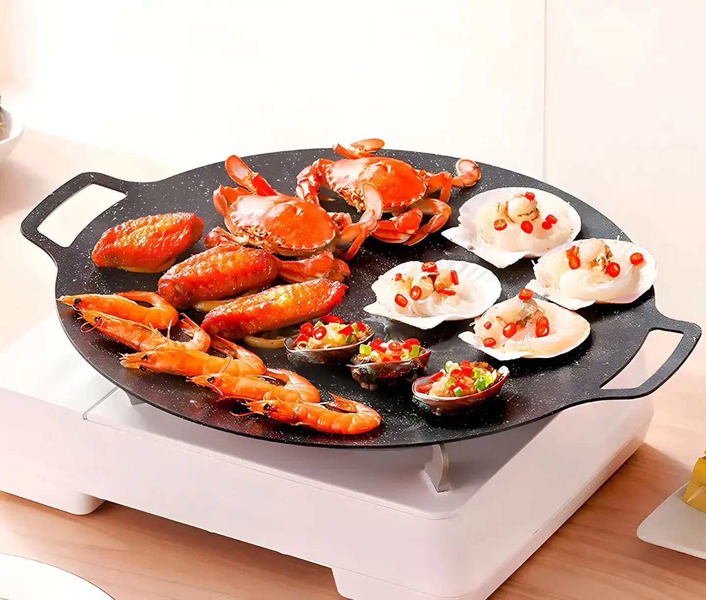 Plancha Budare Antiadherente Para Tortillas Arepas Tacos 35 Cm Color Negro 4