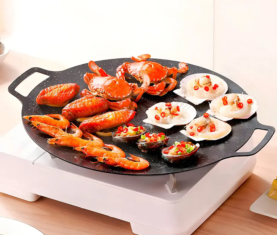 Plancha Budare Antiadherente Para Tortillas Arepas Tacos 35 Cm Color Negro 4