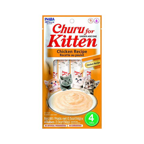 Churu Kitten Pollo | Snack Cremoso para Gatitos 4 Tubos