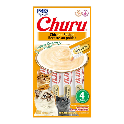 Churu Pollo | Snack Cremoso para Gatos 4 Tubos
