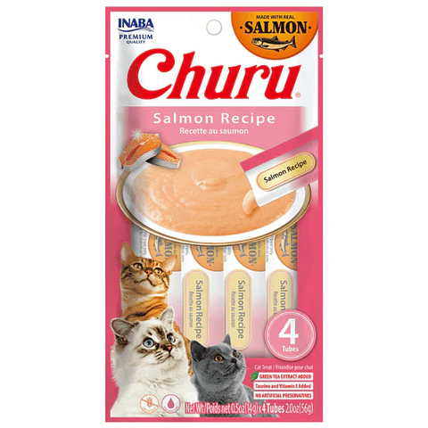 Churu Salmón | Snack Cremoso para Gatos 4 Tubos