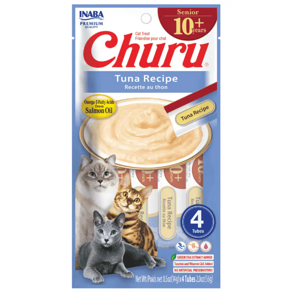 Churu Senior Atún | Snack Cremoso para Gatos Senior 4 Tubos 1
