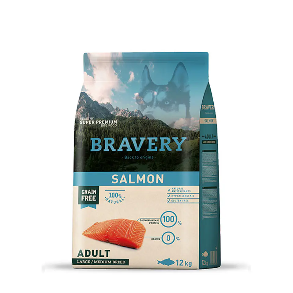 Bravery Adult Medium & Large Breed Salmon 12 kg 1