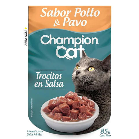 Pouche Champion Cat Adulto Pollo y Pavo 85 GR