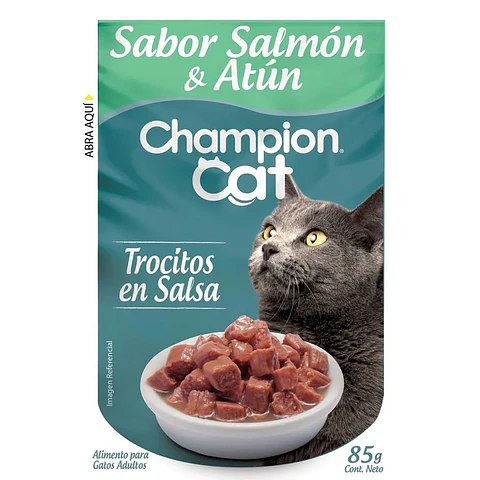Pouche Champion Cat Adulto Atún y Salmón 85 GR