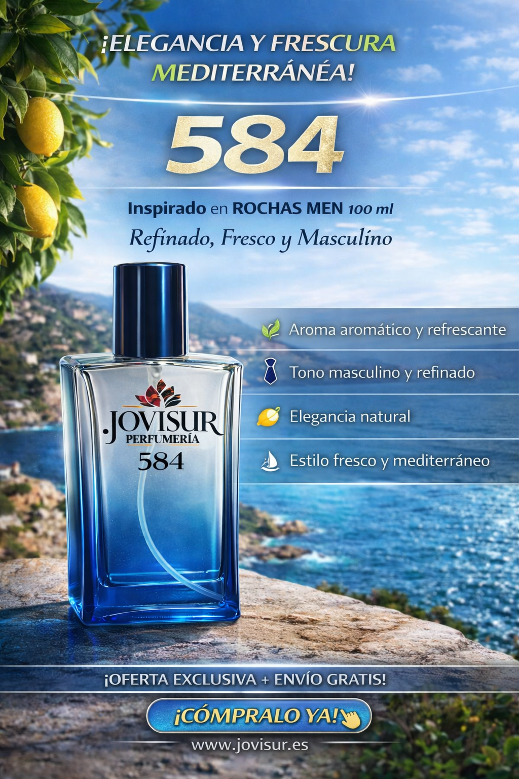584 - Inspirado en ROCHAS MEN - 100ml 1