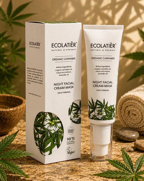 Crema-mascarilla facial de noche Reafirmante Cannabis Ecológico 50ml