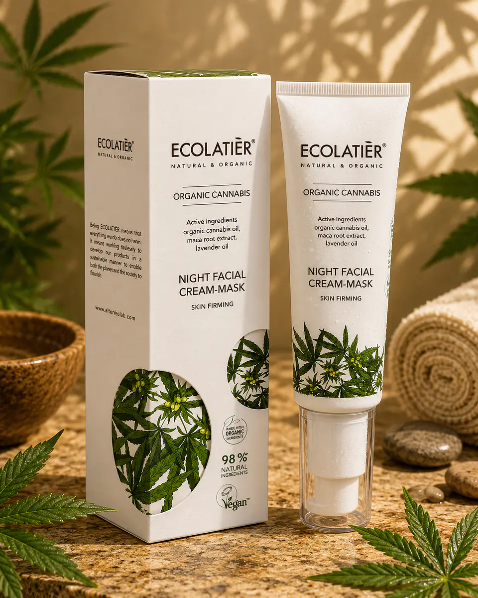 Crema-mascarilla facial de noche Reafirmante Cannabis Ecológico 50ml 1