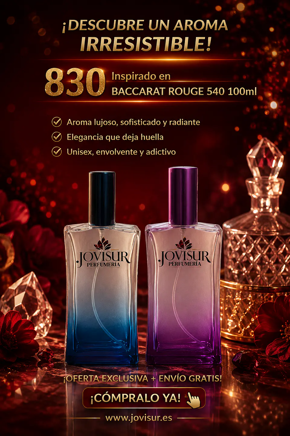 830 - Inspirado en Baccarat Rouge 540- 100ml 1