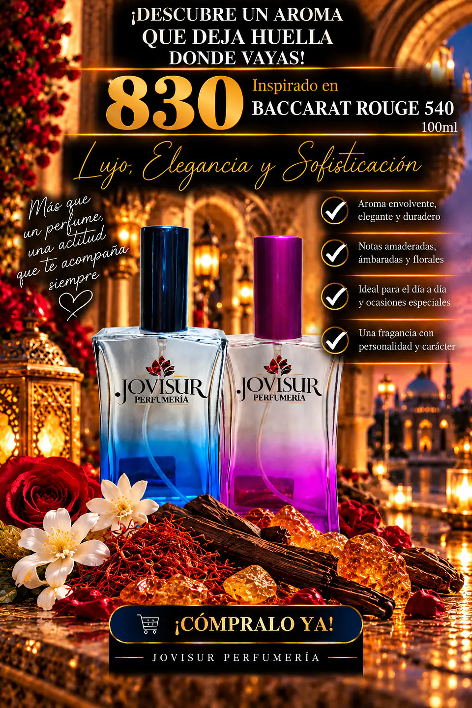 830 - Inspirado en Baccarat Rouge 540 - 100ml 1