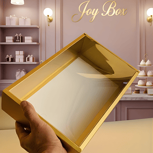 Caja de cartón con tapa transparente