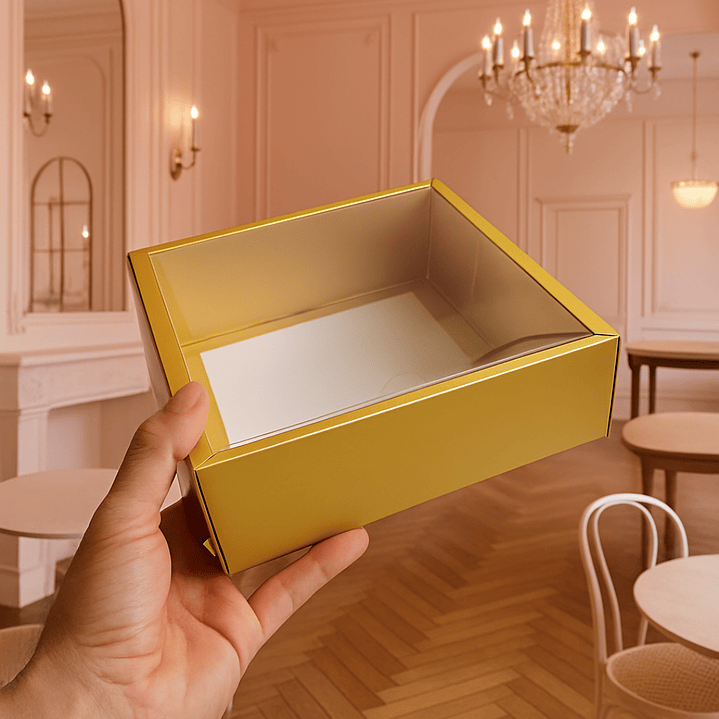 Caja de Cartón con tapa Transparente 20x20CM 4