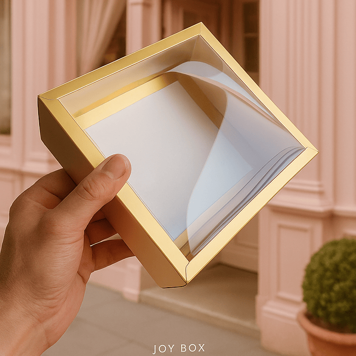 Caja de Cartón con tapa Transparente 20x20CM 1