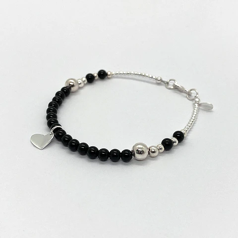 Pulsera Corazón Ónix