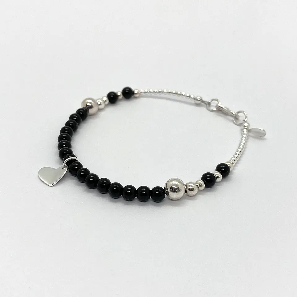 Pulsera Corazón Ónix 1