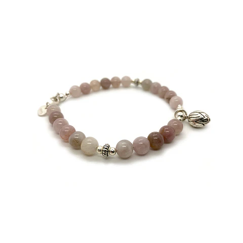 Pulsera Cuarzo Rosado Brote Loto