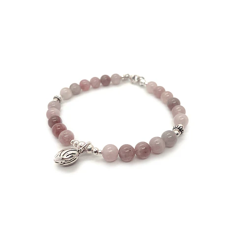 Pulsera Cuarzo Rosado Brote Loto