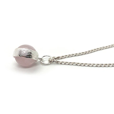Collar Esfera Cuarzo Rosado Ala