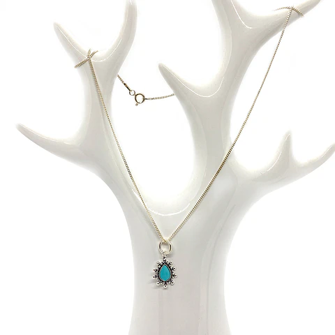 Collar Bolitas Turquesa