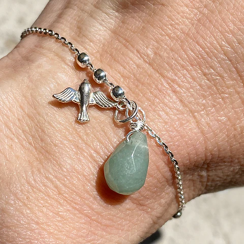 Pulsera Golondrina Jade Verde
