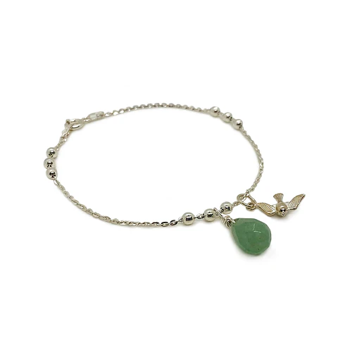 Pulsera Golondrina Jade Verde