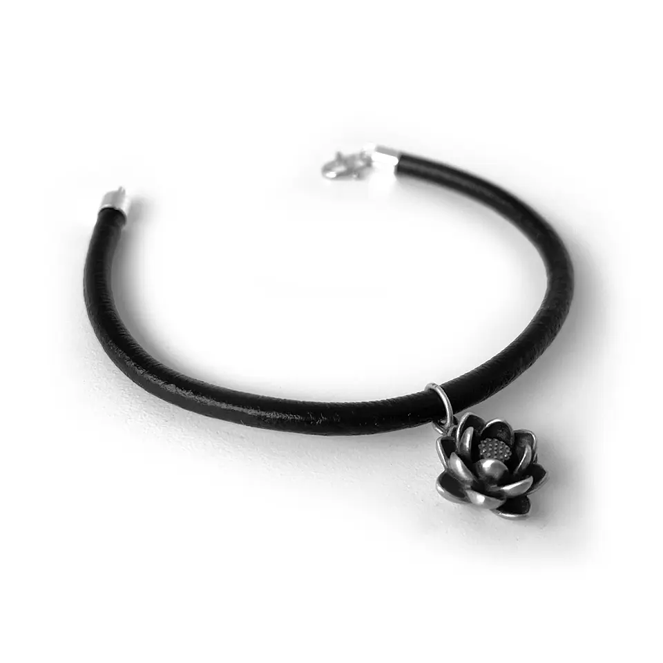 Pulsera Cuero Flor Loto 3