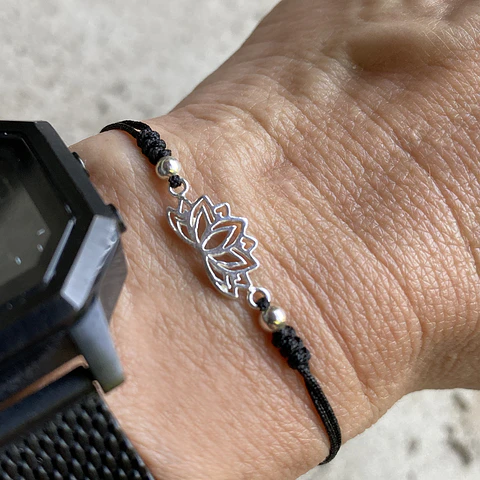 Pulsera Cordón Flor de Loto