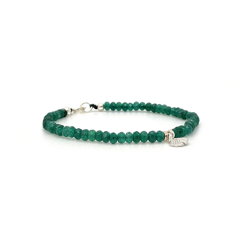 Pulsera Turmalina Verde Hoja