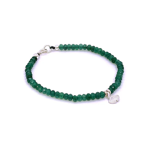 Pulsera Turmalina Verde Hoja