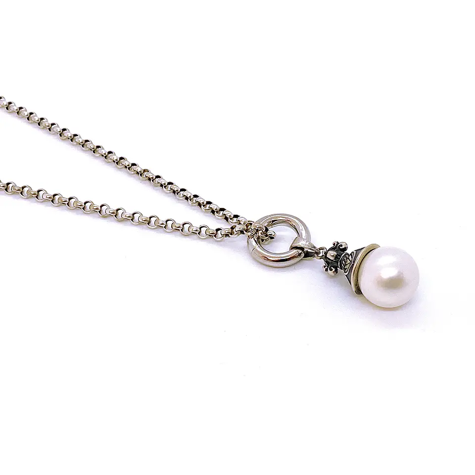 Collar Argolla Perla Loto 1