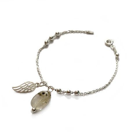 Pulsera Bolitas Ala Cuarzo Turmalinado