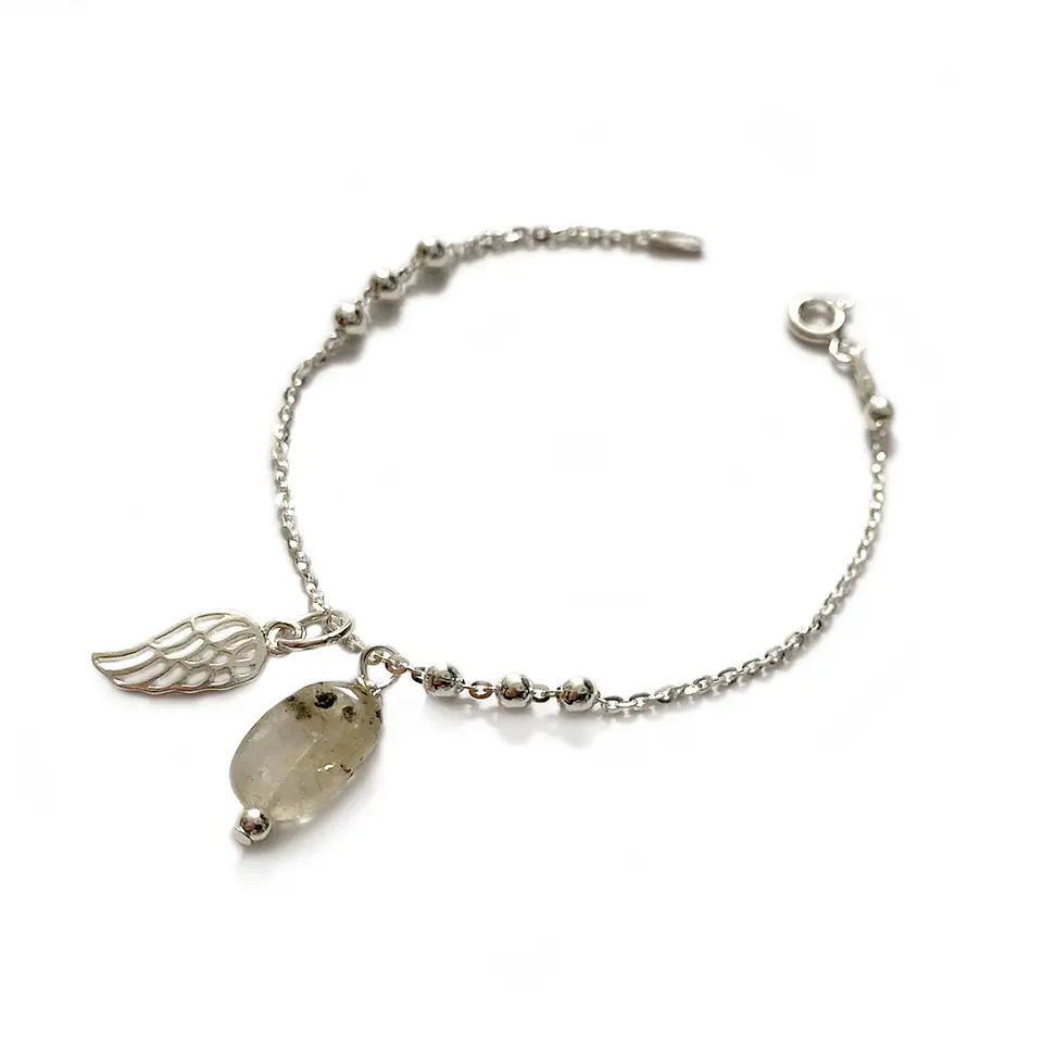 Pulsera Bolitas Ala Cuarzo Turmalinado 1