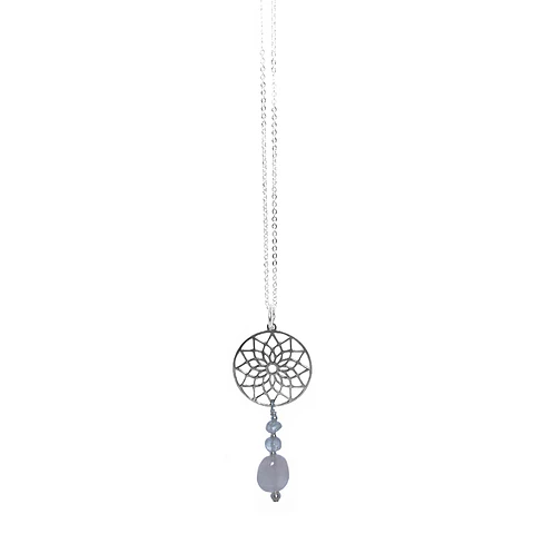 Collar Mandala Cuarzo Rosado
