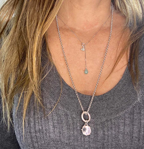 Collar Argolla Esfera Cuarzo Cristal