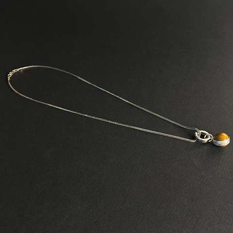 Collar Argolla Esfera Ojo de Tigre