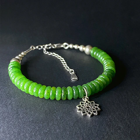 Pulsera Jade Verde Mandala