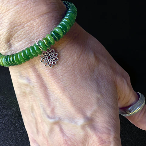 Pulsera Jade Verde Mandala
