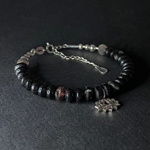 Pulsera Ágata Negra Loto